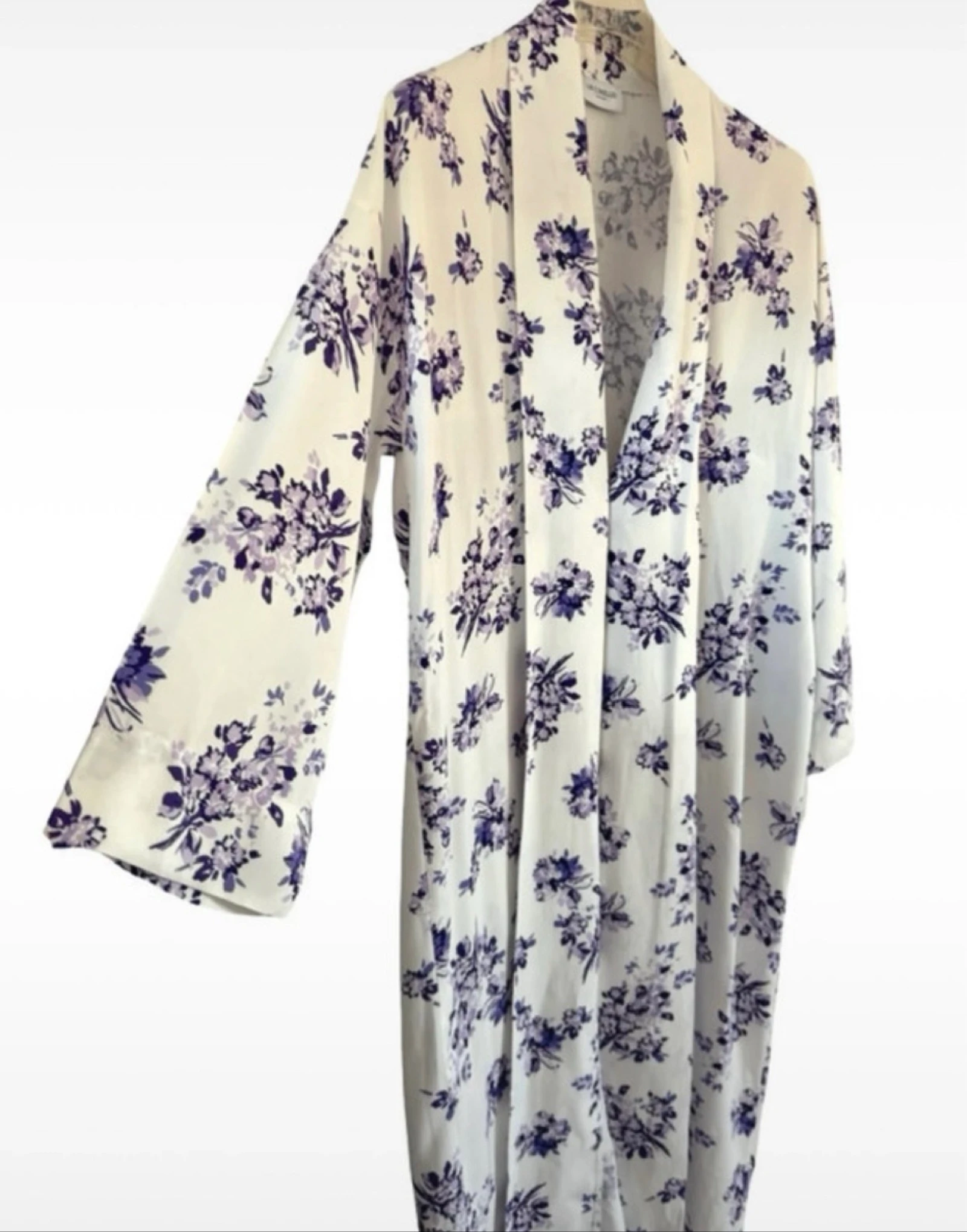 Les Jumelles maxi kimono floral print 100% viscose off white lilac – photo 7